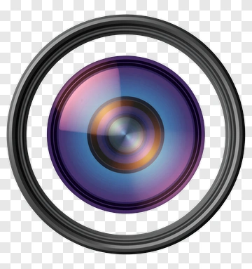 Camera Lens With Colorful Reflection PNG