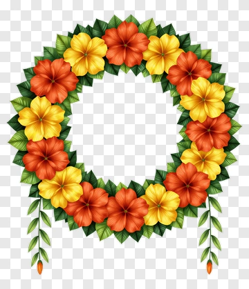 Colorful Floral Wreath PNG