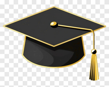 Graduation Cap With Gold Accents PNG