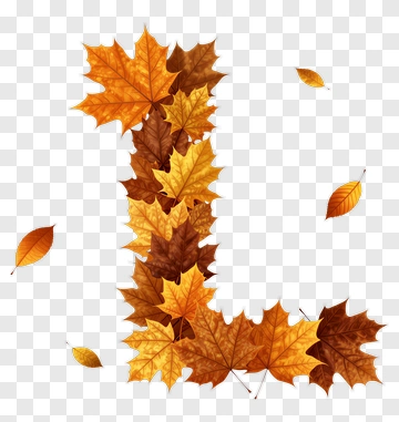 Autumn Leaves Forming The Letter L PNG