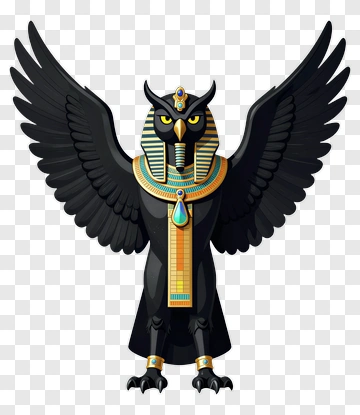 Cartoon Egyptian God Horus With Wings PNG
