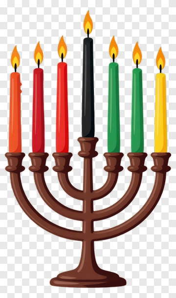 Colorful Menorah With Candles PNG
