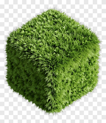 Green Grass Cube PNG
