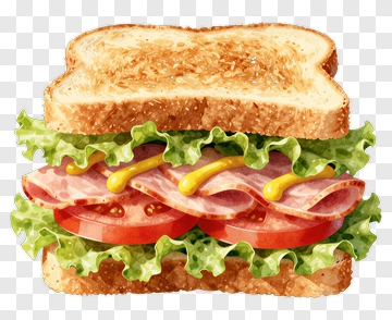 Ham Sandwich With Lettuce And Tomato PNG
