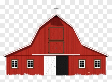 Red Barn With Cross And Windows PNG