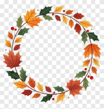 Autumn Leaf Wreath PNG