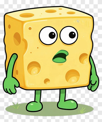 Cartoon Cheese Character PNG