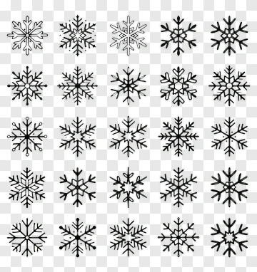 Black Snowflakes Collection PNG