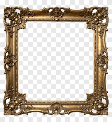 Ornate Gold Picture Frame PNG