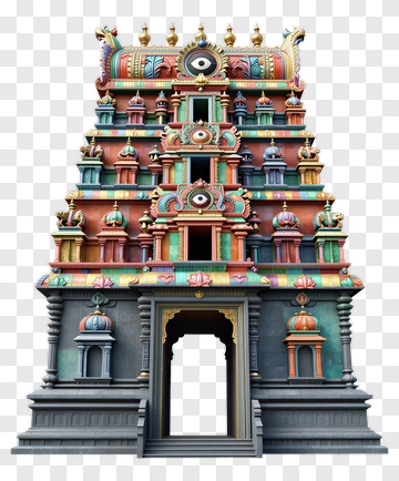 Colorful Hindu Temple Structure PNG