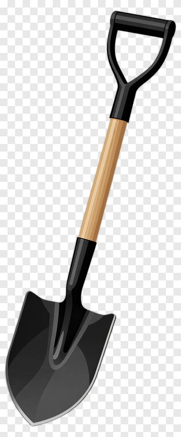 Garden Shovel With Wooden Handle PNG