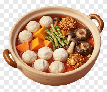 Delicious Hot Pot With Dumplings And Vegetables PNG