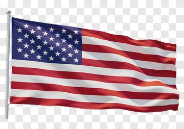 American Flag Waving In The Wind PNG