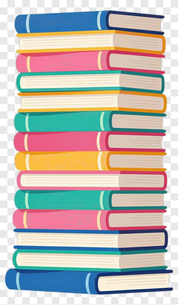 Colorful Stack Of Books PNG