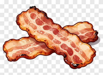 Cartoon Bacon Strips PNG