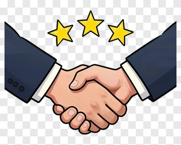 Handshake With Three Stars PNG
