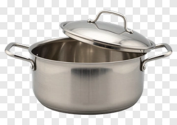 Stainless Steel Cooking Pot With Lid PNG
