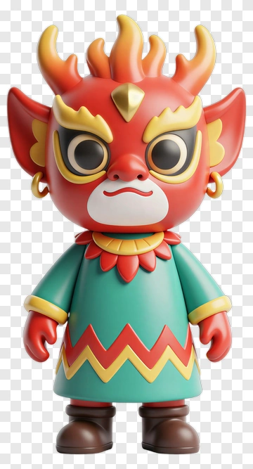 Colorful Cartoon Character With Horns PNG