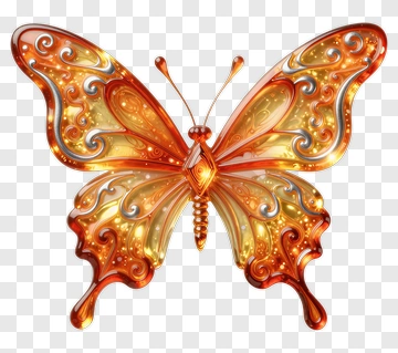 Colorful Butterfly With Decorative Patterns PNG