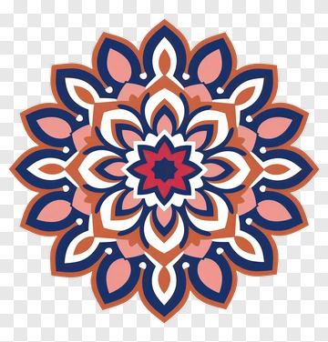 Colorful Floral Mandala Design PNG