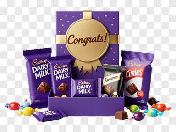 Cadbury Chocolate Gift Box With Congratulations Message PNG