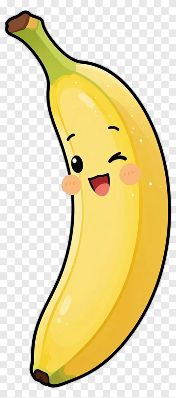 Cartoon Banana With A Happy Face PNG