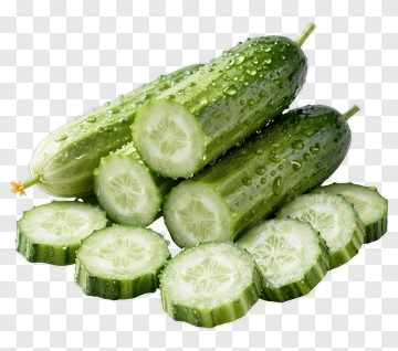 Fresh Cucumbers With Slices PNG