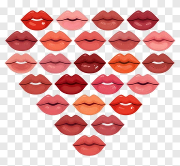 Heart-Shaped Collection Of Lipstick Shades PNG