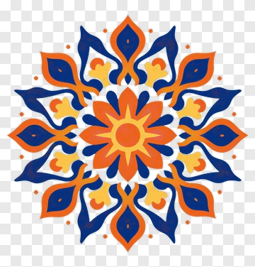 Colorful Floral Mandala Design PNG