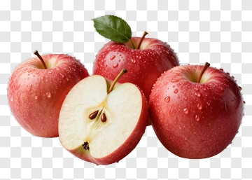 Fresh Red Apples With Water Droplets PNG