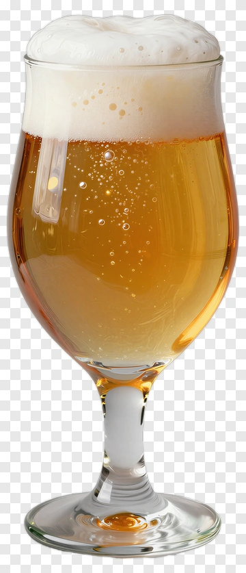 Glass Of Beer With Foam PNG