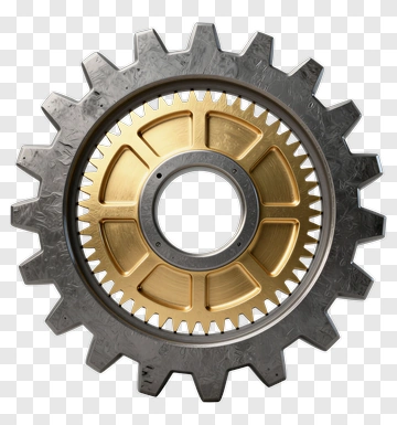 Metal Gear With Golden Center PNG