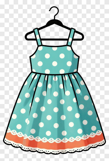 Polka Dot Dress On Hanger PNG