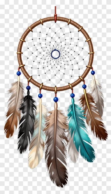 Dreamcatcher With Colorful Feathers PNG
