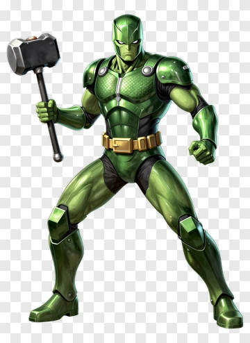 Superhero Holding A Hammer PNG