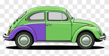 Cartoon Green And Purple Car PNG