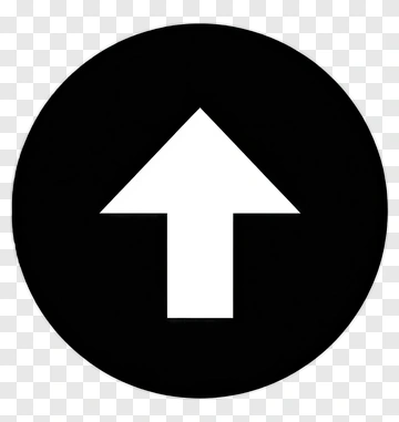 White Upward Arrow On Black Circle PNG