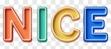 Colorful 3D Letters Spelling Nice PNG