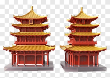 Chinese Pagoda Structure PNG
