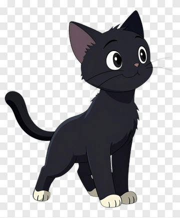 Cartoon Black Cat PNG