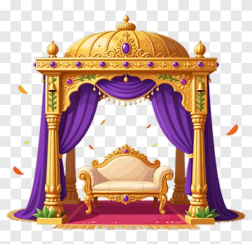 Decorative Wedding Mandap With Sofa PNG