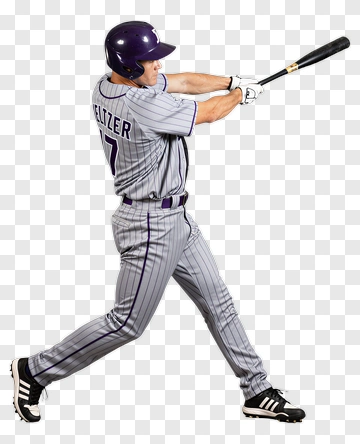 Baseball Player Hitting A Ball PNG