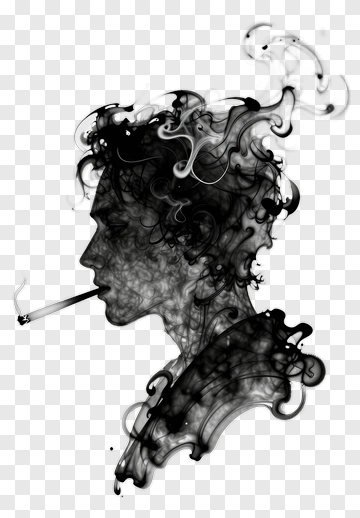 Silhouette Of A Man Smoking PNG