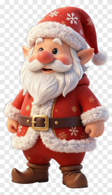 Cartoon Santa Claus In Red Outfit PNG