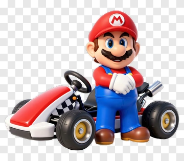 Mario Standing Next To A Go-Kart PNG