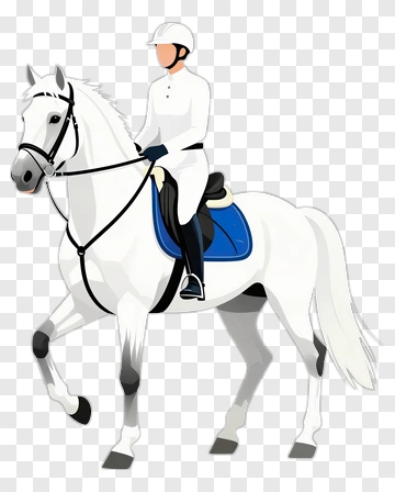 Horse Rider In White Uniform PNG