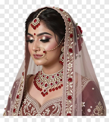 Traditional Bride In Elegant Attire PNG
