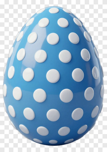 Blue Polka Dot Easter Egg PNG