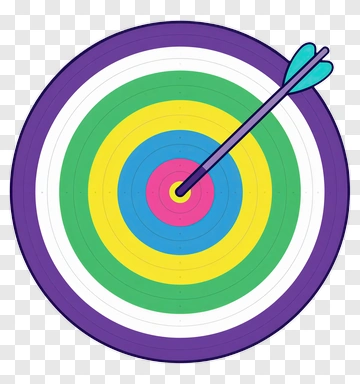 Colorful Dartboard With Arrow PNG