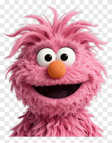 Pink Cartoon Character With Fluffy Hair PNG